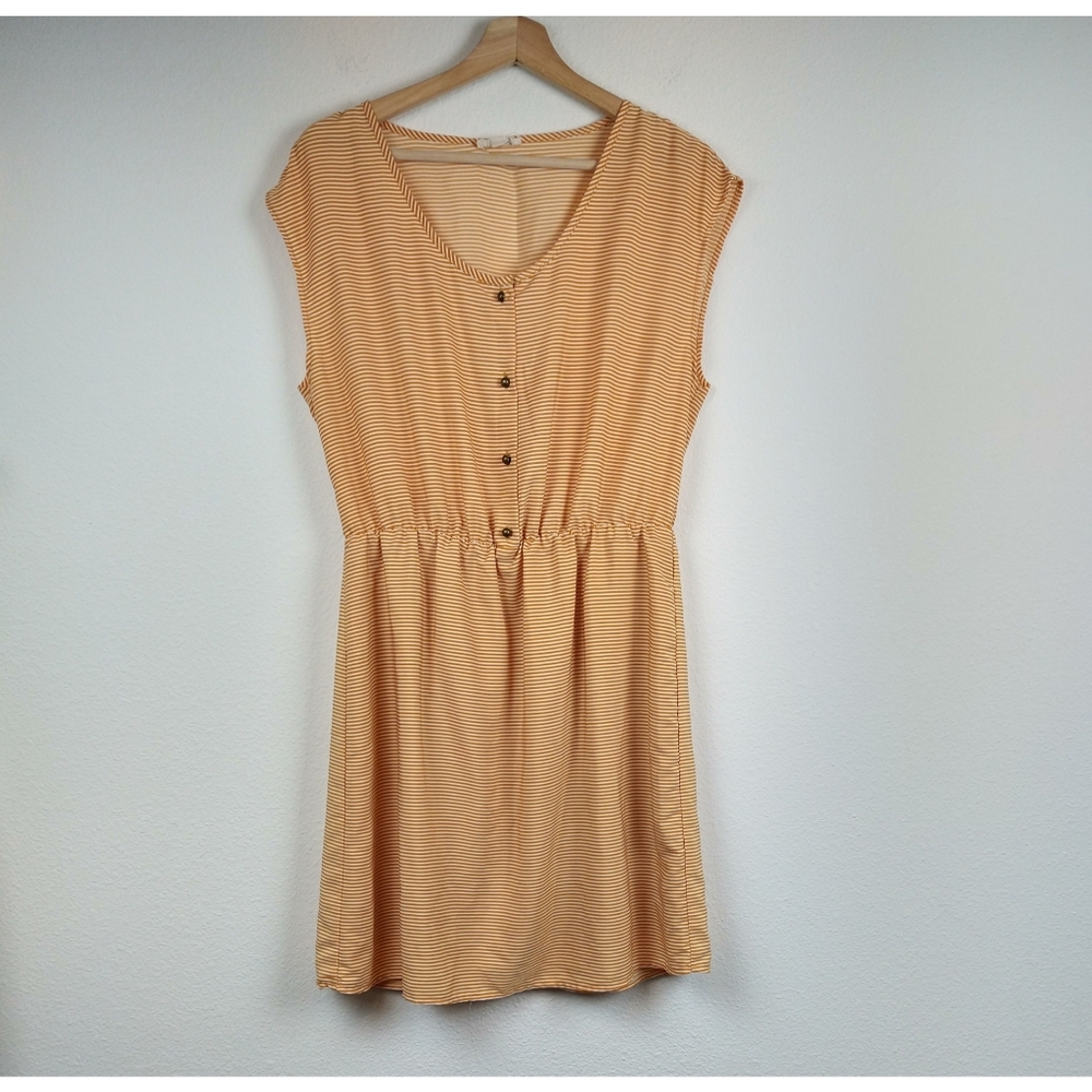 MACYS Maison Jules Fit and Flare Yellow Stripe Dress Size XL